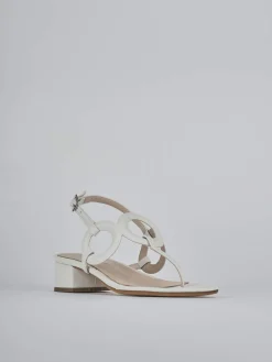 Sandali tacco 3cm pelle bianco