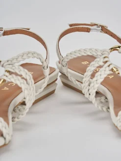 Sandali tacco 1cm pelle bianco