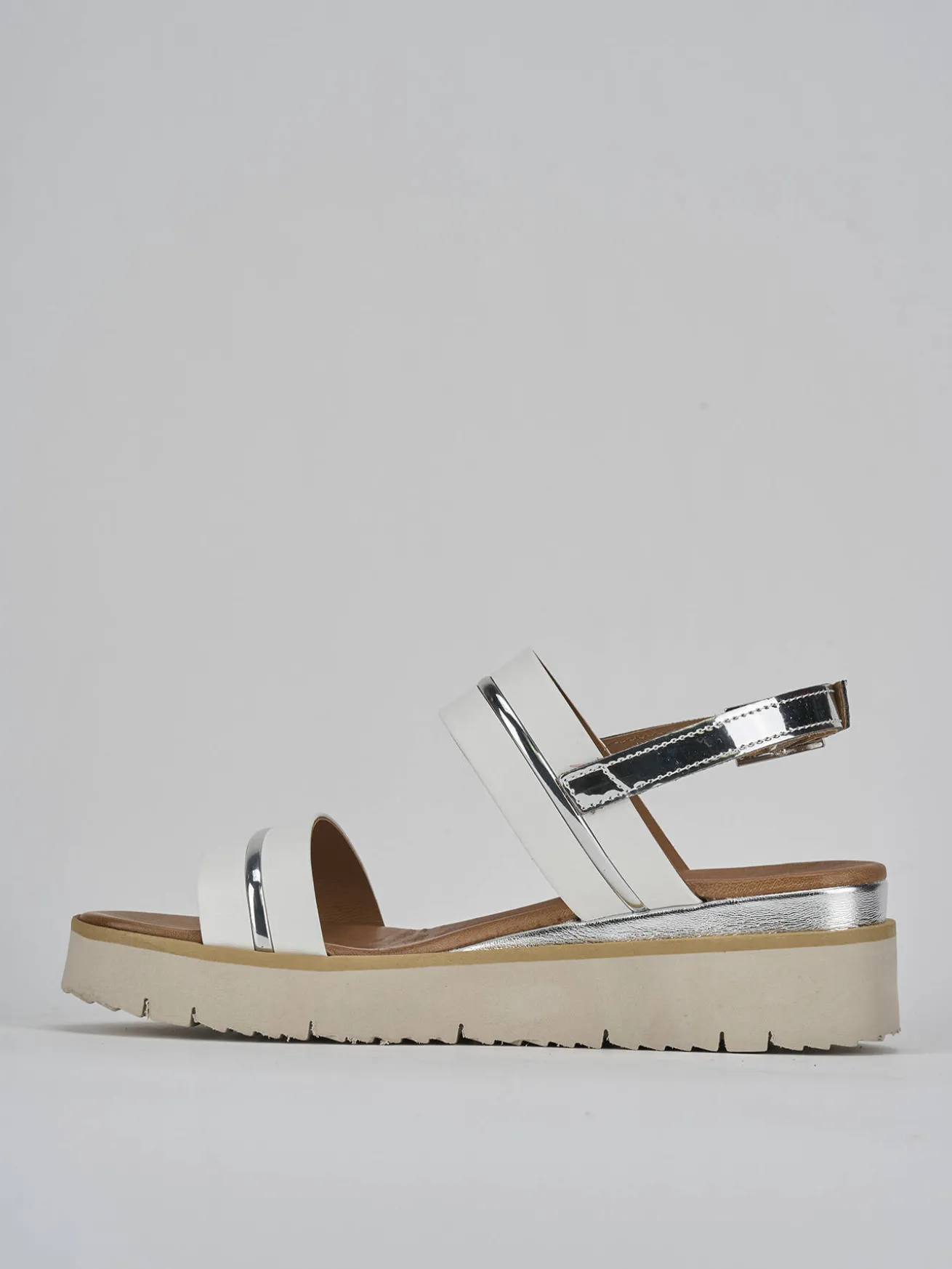 Sandali tacco 3cm pelle bianco