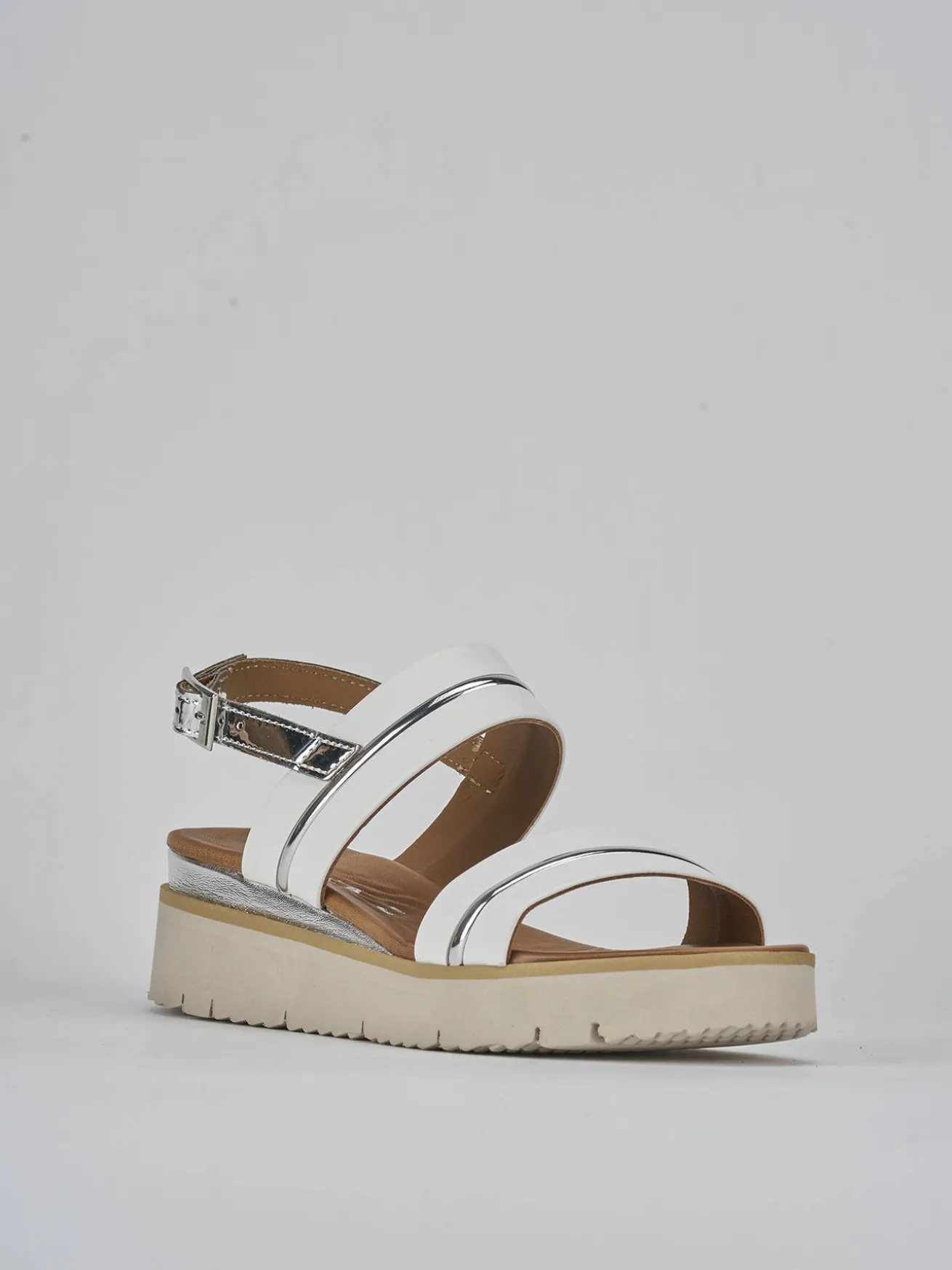 Sandali tacco 3cm pelle bianco