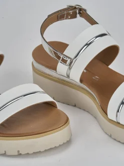 Sandali tacco 3cm pelle bianco