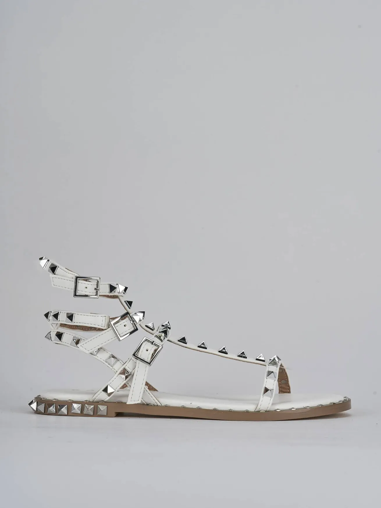 Sandali tacco 1cm pelle bianco