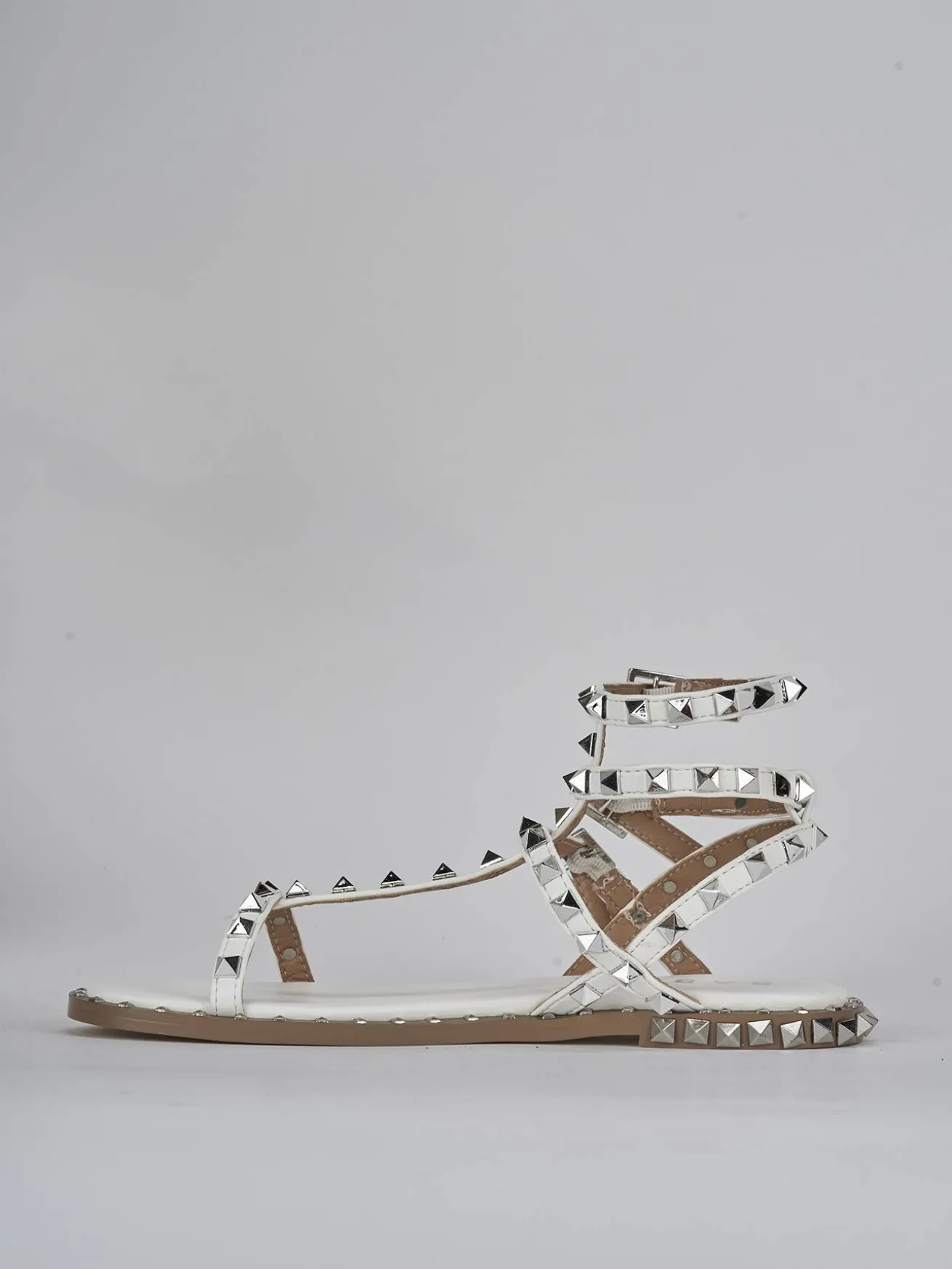 Sandali tacco 1cm pelle bianco