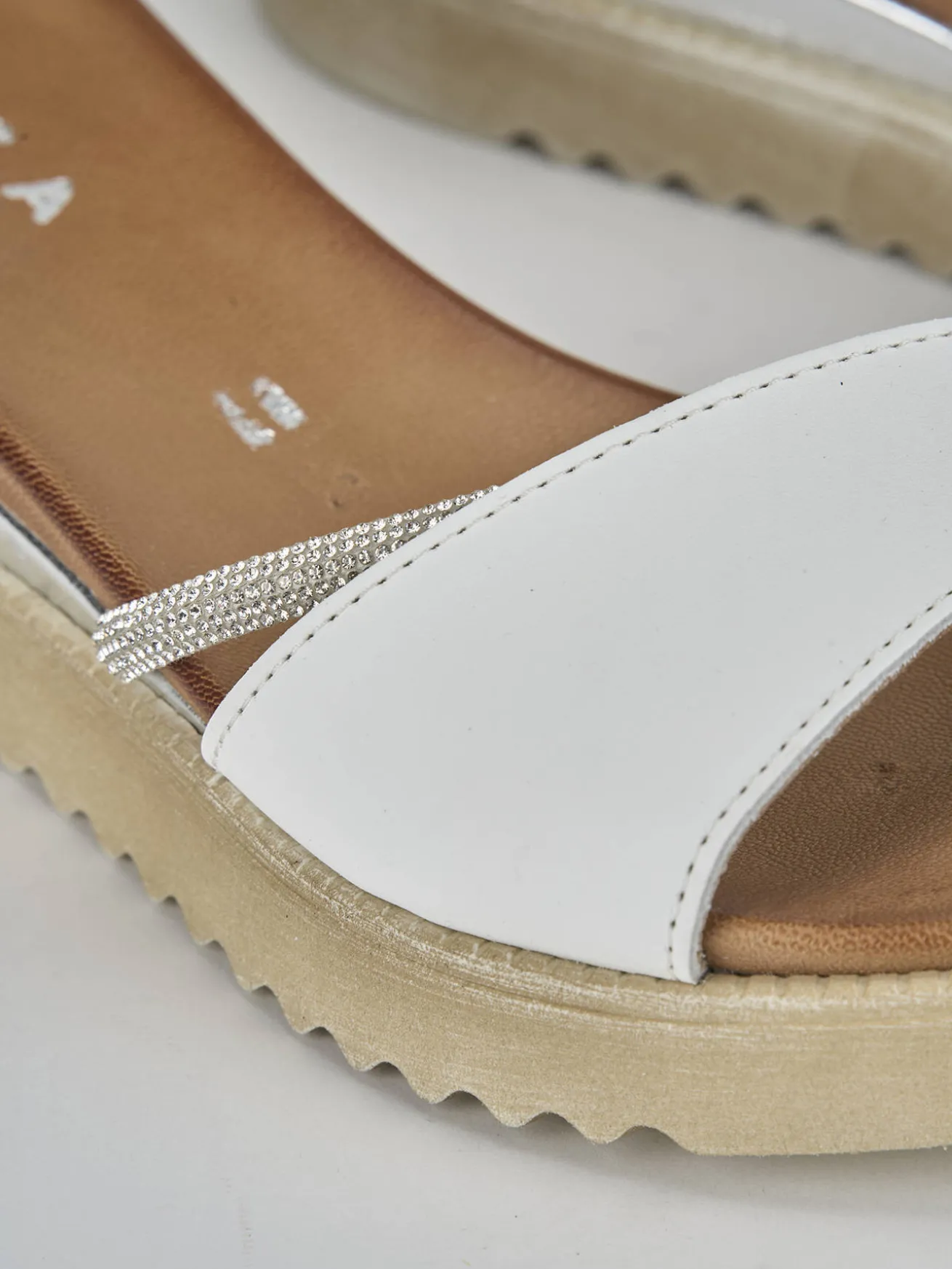 Sandali tacco 2cm pelle bianco