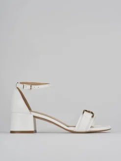 Sandali tacco 5cm pelle bianco