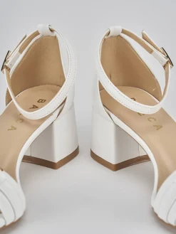 Sandali tacco 5cm pelle bianco