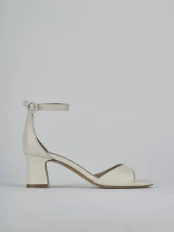 Sandali tacco 5cm pelle bianco