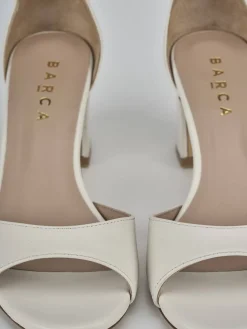 Sandali tacco 5cm pelle bianco