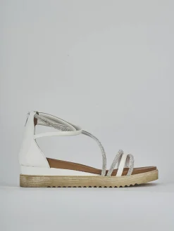 Sandali tacco 2cm pelle bianco