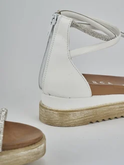 Sandali tacco 2cm pelle bianco