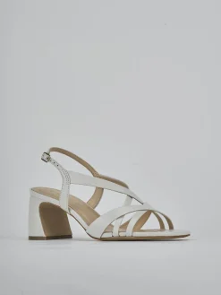 Sandali tacco 6cm pelle bianco