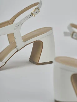 Sandali tacco 6cm pelle bianco