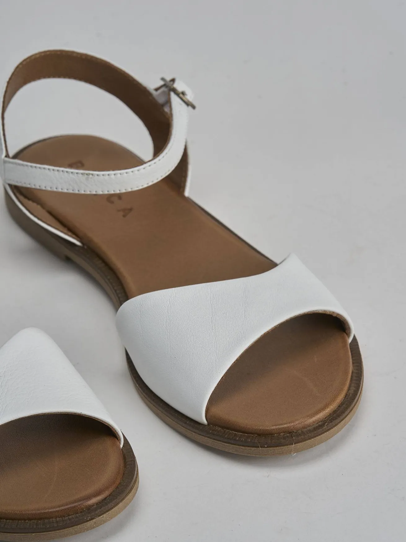 Sandali tacco 1cm pelle bianco