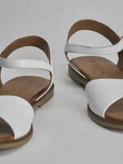 Sandali tacco 1cm pelle bianco