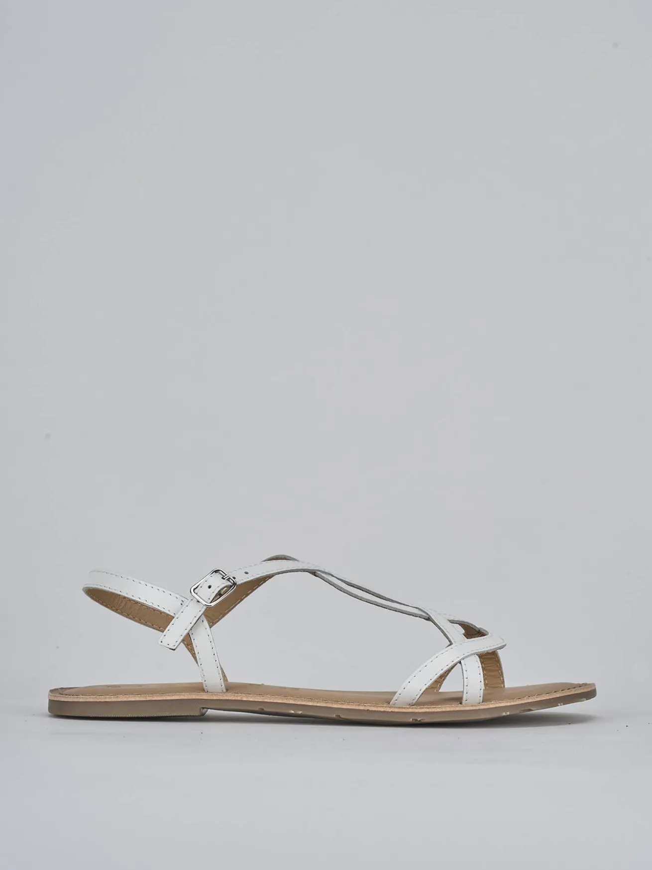 Sandali tacco 1cm pelle bianco