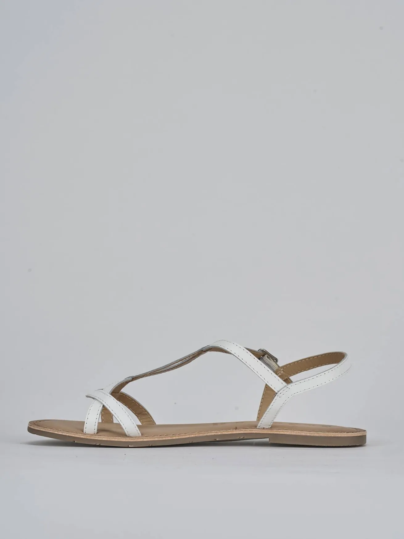 Sandali tacco 1cm pelle bianco