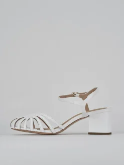 Sandali tacco 5cm pelle bianco