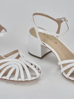 Sandali tacco 5cm pelle bianco