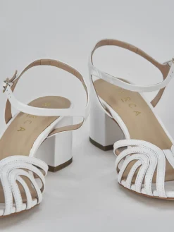 Sandali tacco 5cm pelle bianco