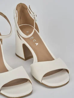 Sandali tacco 7cm pelle bianco