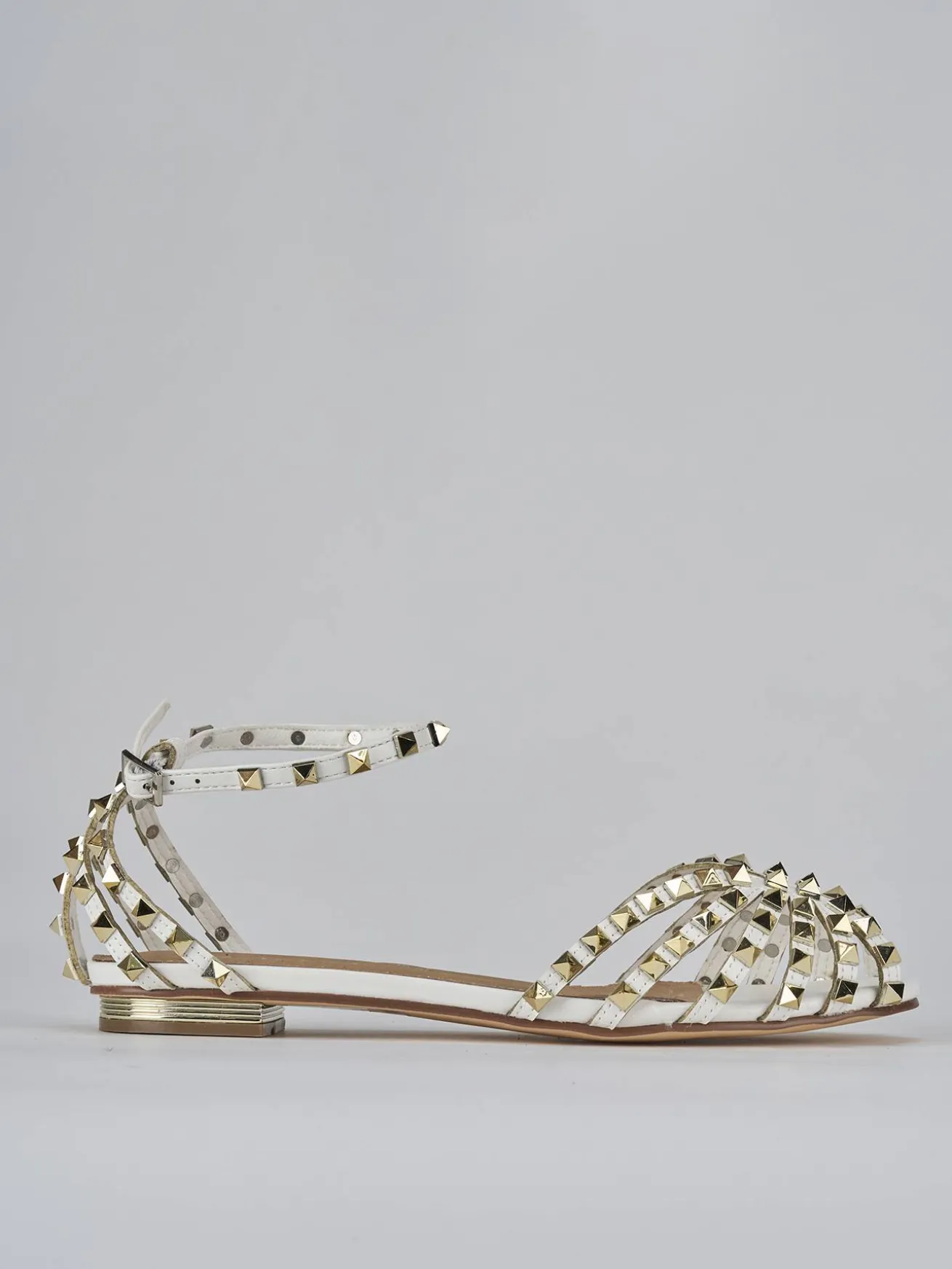 Sandali tacco 1cm pelle bianco