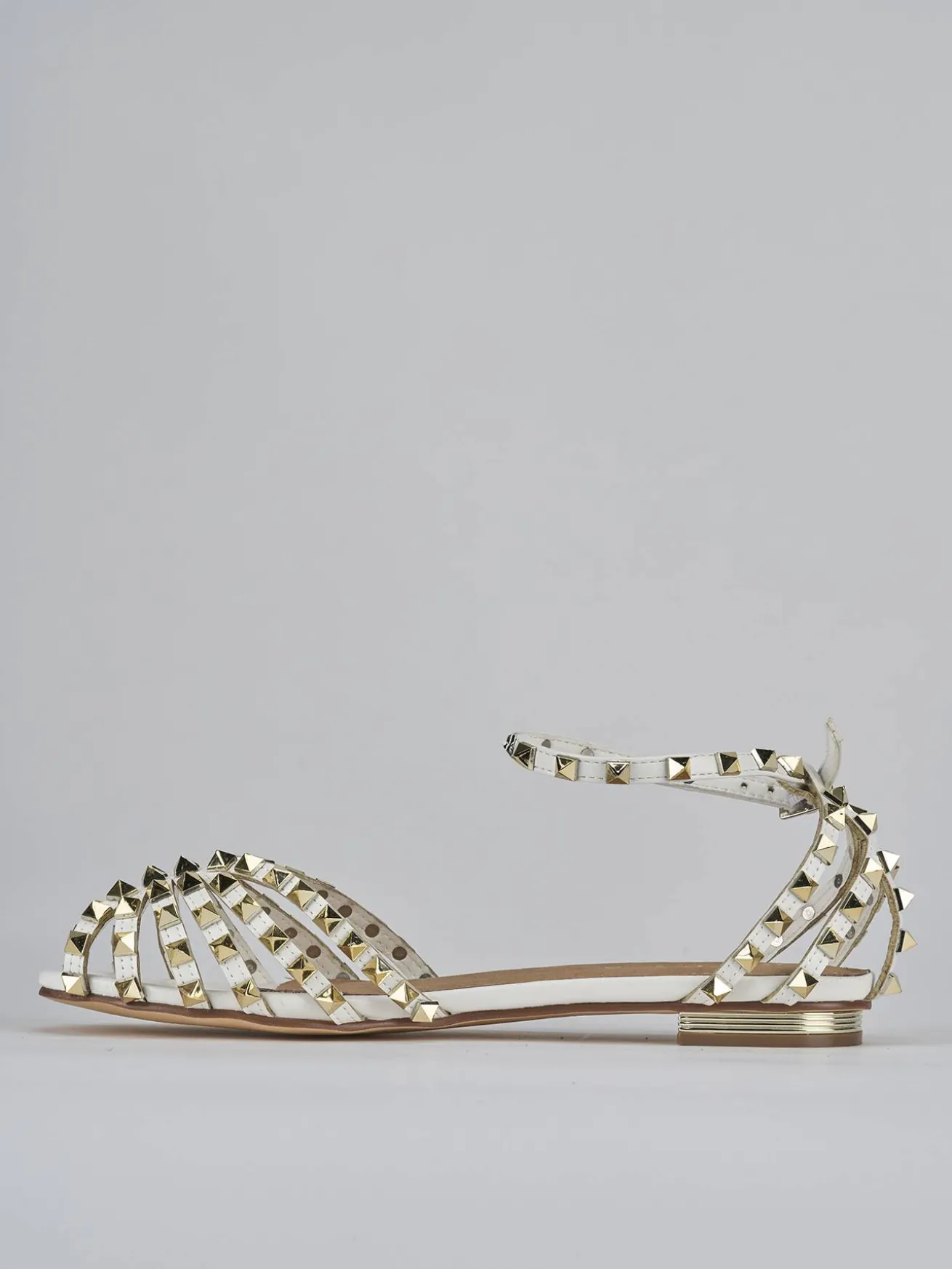 Sandali tacco 1cm pelle bianco