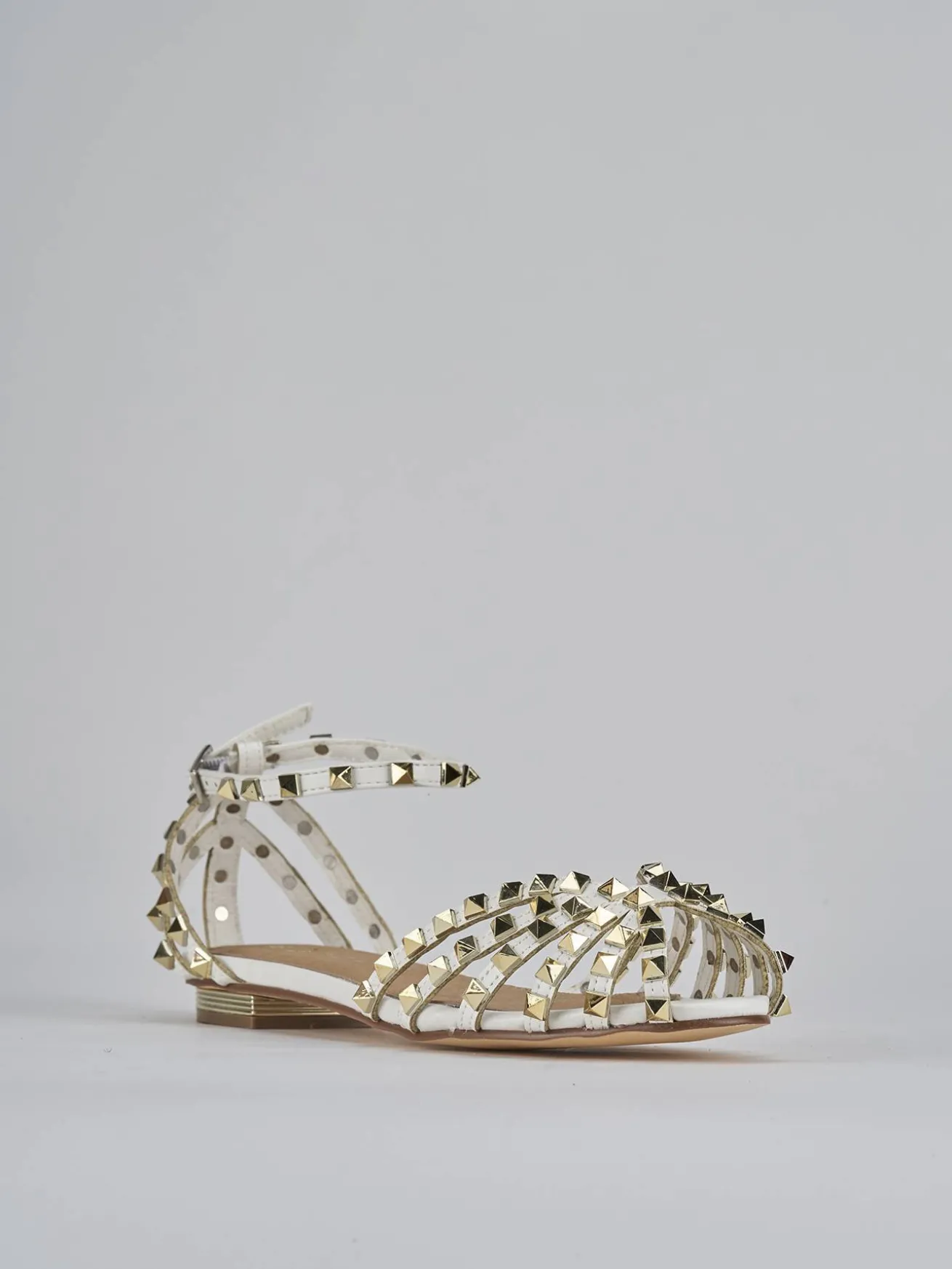 Sandali tacco 1cm pelle bianco