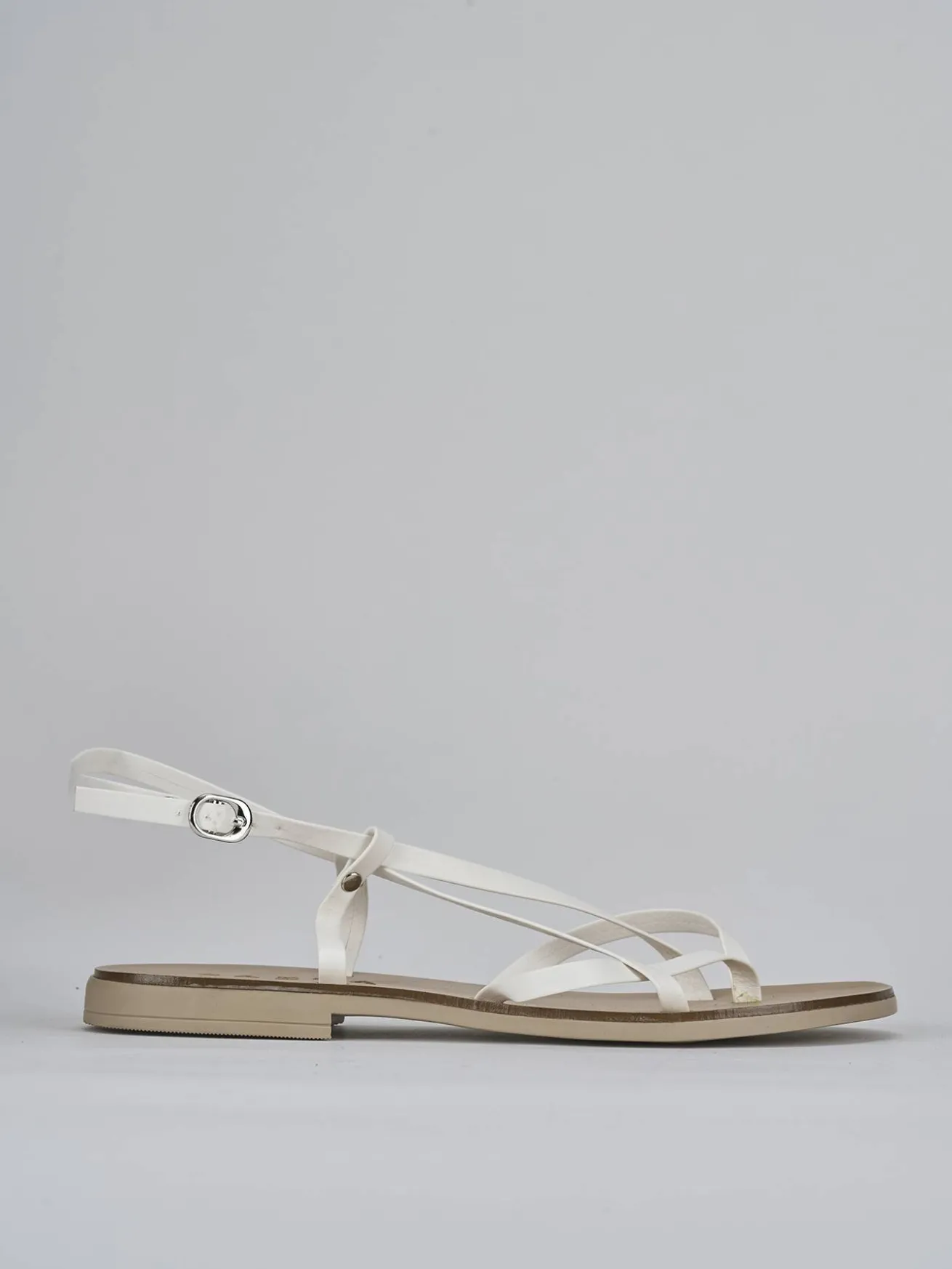 Sandali tacco 1cm pelle bianco