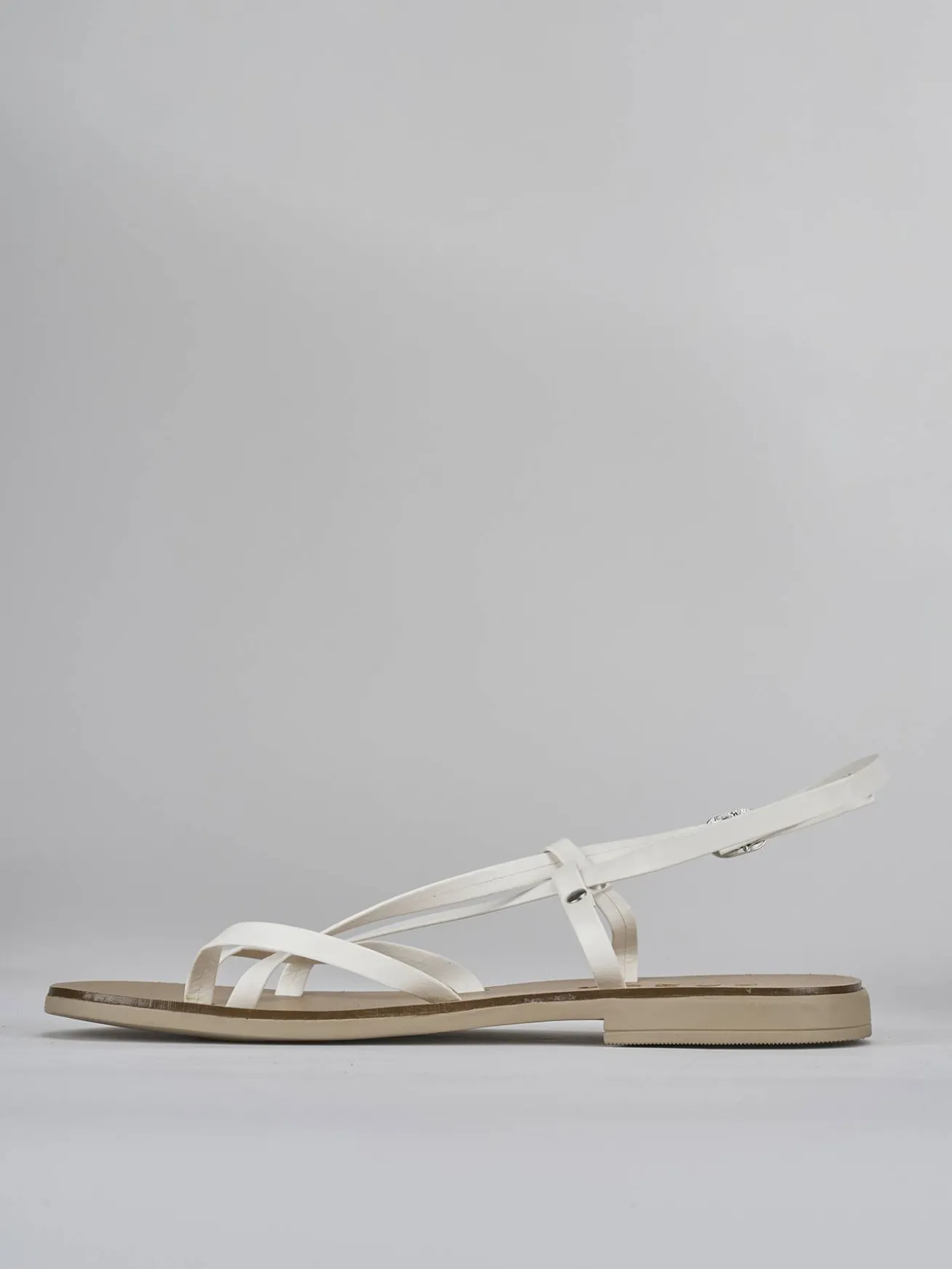 Sandali tacco 1cm pelle bianco