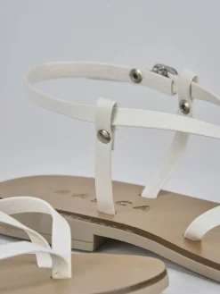 Sandali tacco 1cm pelle bianco