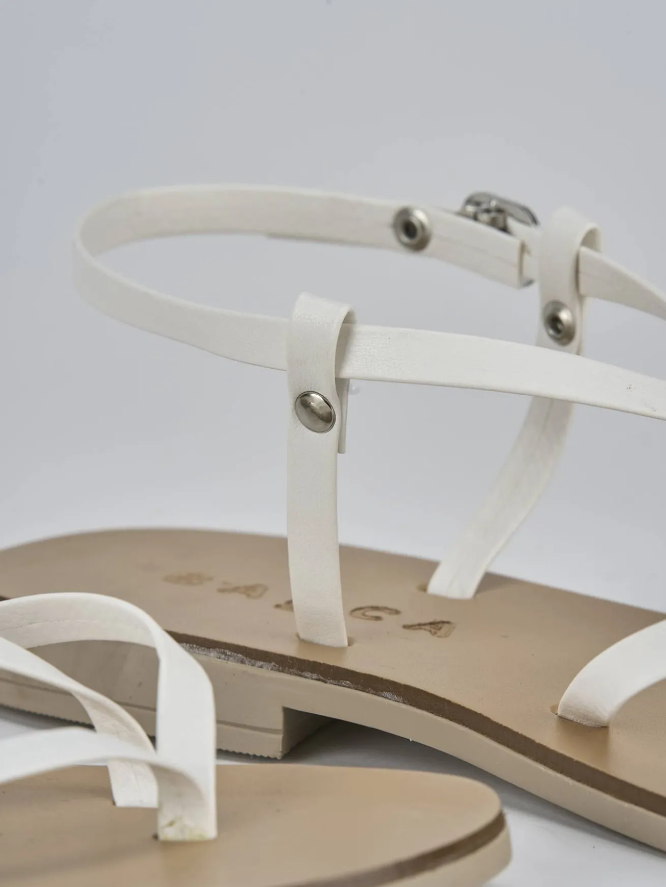 Sandali tacco 1cm pelle bianco