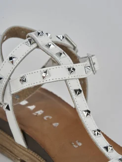 Sandali tacco 1cm pelle bianco