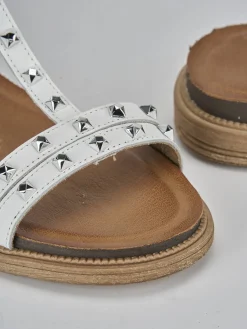 Sandali tacco 1cm pelle bianco