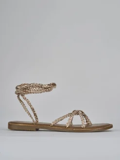 Sandali tacco 1cm pelle bronzo