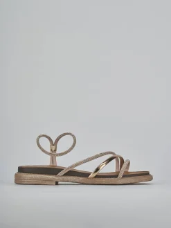 Sandali tacco 2cm pelle bronzo