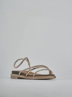 Sandali tacco 2cm pelle bronzo