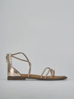 Sandali tacco 1cm pelle bronzo