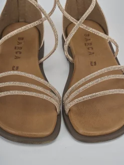 Sandali tacco 1cm pelle bronzo