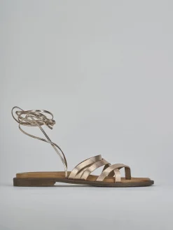 Sandali tacco 1cm pelle bronzo