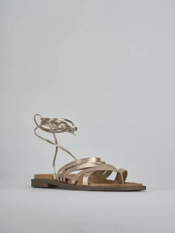 Sandali tacco 1cm pelle bronzo