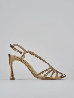 Sandali tacco 8cm pelle bronzo