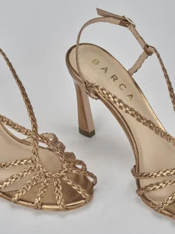 Sandali tacco 8cm pelle bronzo