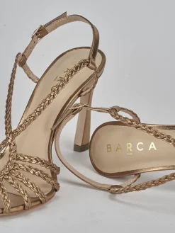 Sandali tacco 8cm pelle bronzo