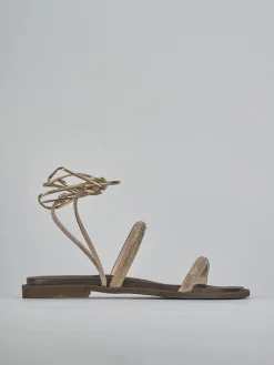 Sandali tacco 1cm pelle bronzo