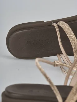 Sandali tacco 1cm pelle bronzo