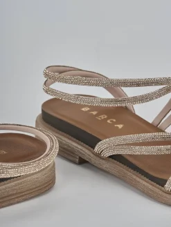 Sandali tacco 2cm pelle bronzo