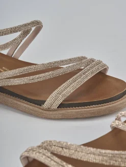 Sandali tacco 2cm pelle bronzo