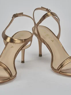 Sandali tacco 7cm pelle bronzo
