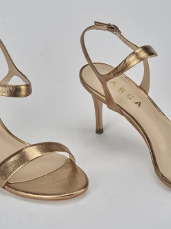 Sandali tacco 7cm pelle bronzo
