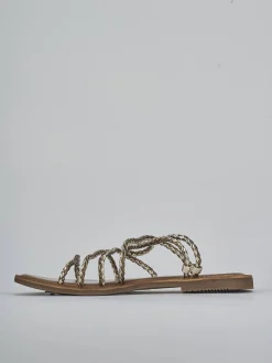 Sandali tacco 1cm pelle bronzo